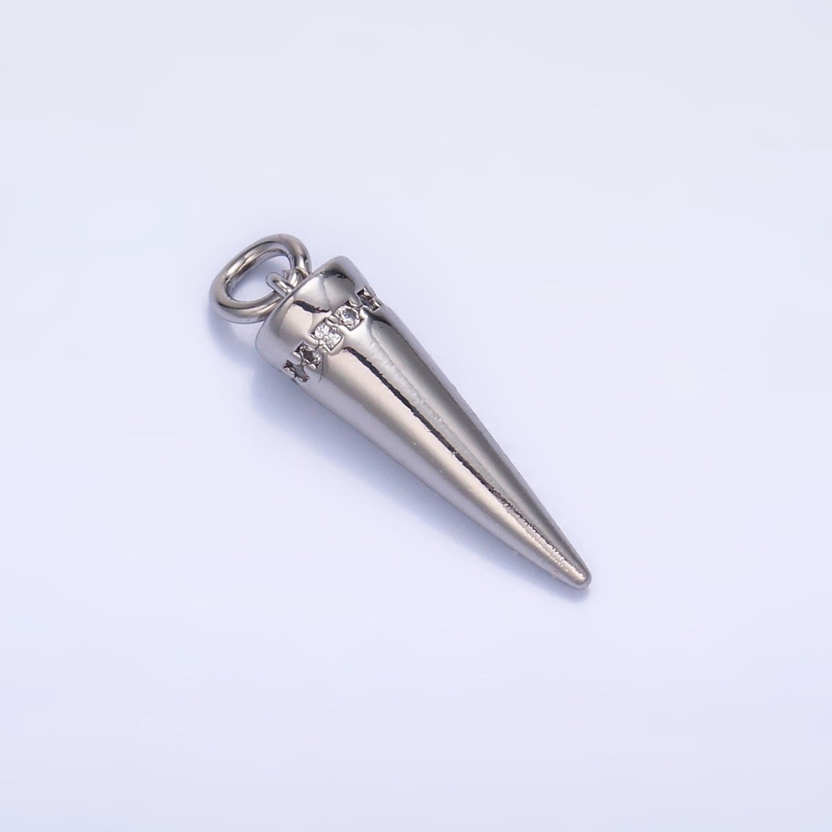 24K Gold Filled Micro Paved CZ Spike Charm in Gold & Silver | W881