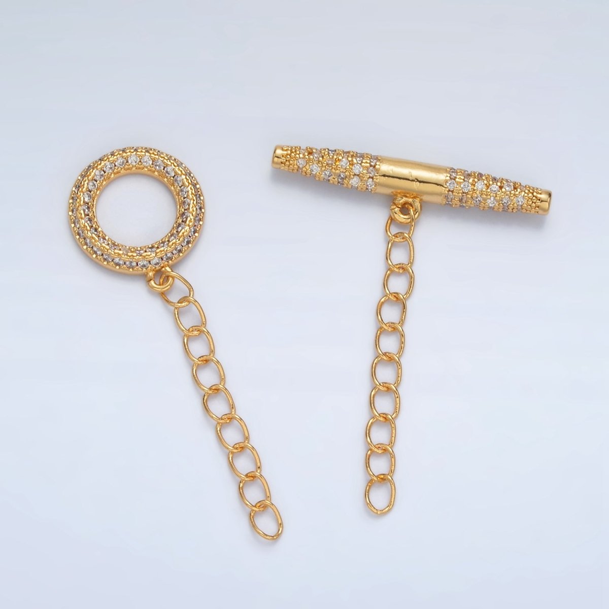 24K Gold Filled Micro Paved CZ Toggle Clasps Closure Findings | Z847