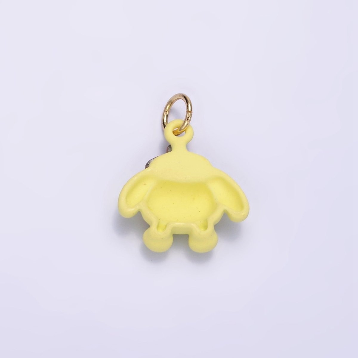 24K Gold Filled Mini Bear Dog Yellow Enamel Animal Charm | D030