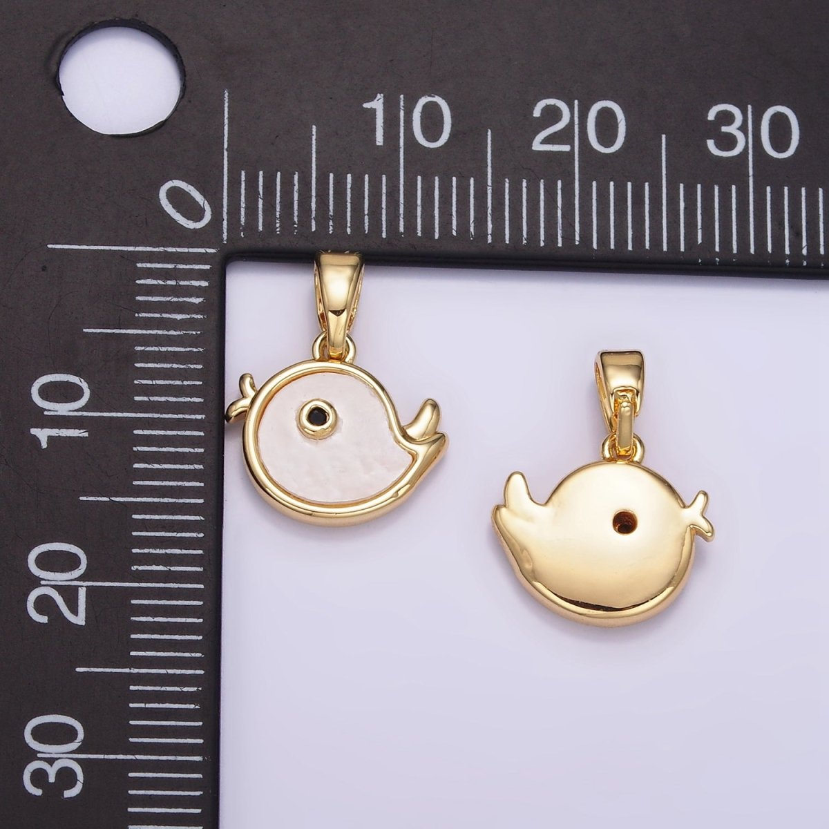 24K Gold Filled Mini Bird Shell Pearl Pendant | AA1327