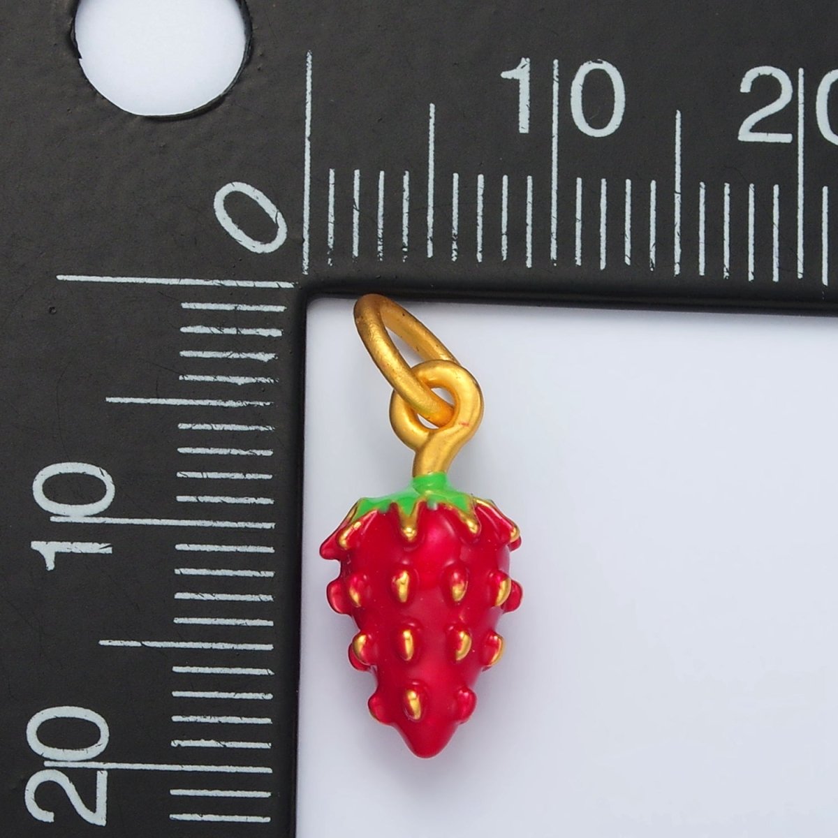 24K Gold Filled Mini Bumpy Textured Dragon Fruit Charm | M142