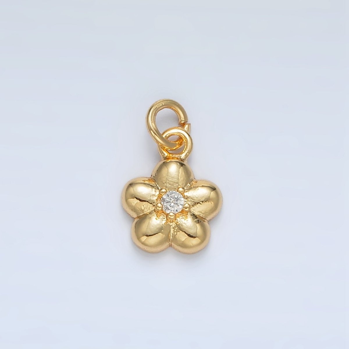 24K Gold Filled Mini CZ Daisy Flower Charm | AC164
