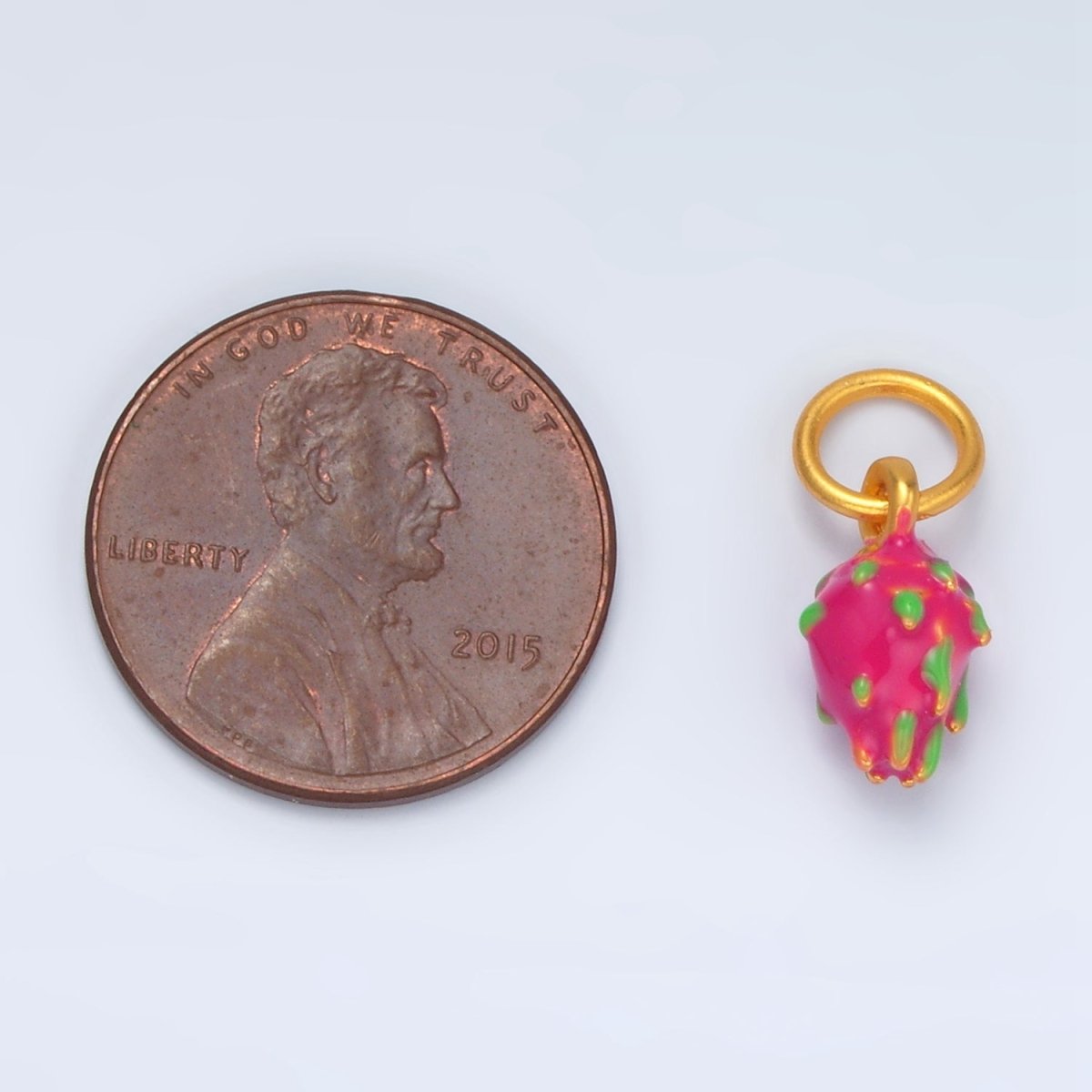 24K Gold Filled Mini Dragon Fruit Enamel Charm | AG920