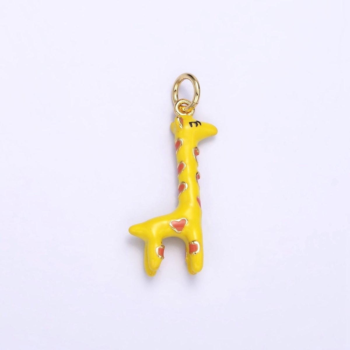 24K Gold Filled Mini Giraffe Animal Enamel Charm | C869