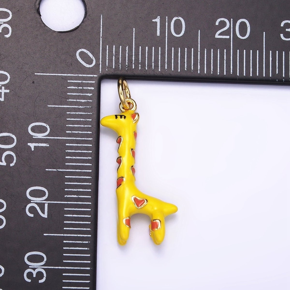 24K Gold Filled Mini Giraffe Animal Enamel Charm | C869