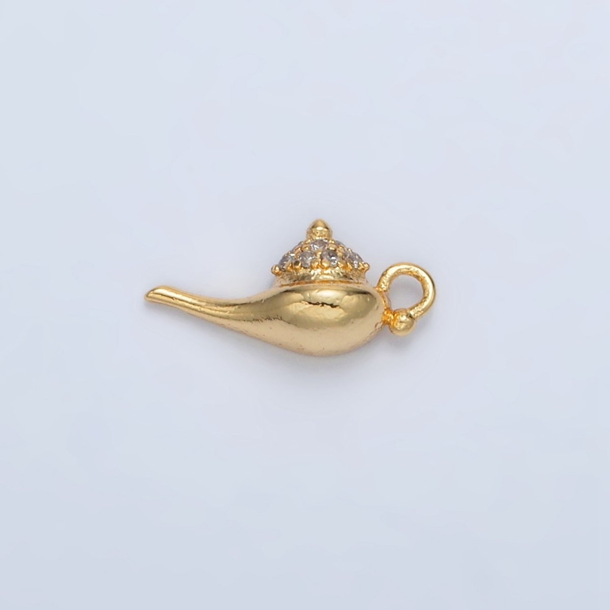 24K Gold Filled Mini Micro Paved Genie Cup Lamp Charm | AC163