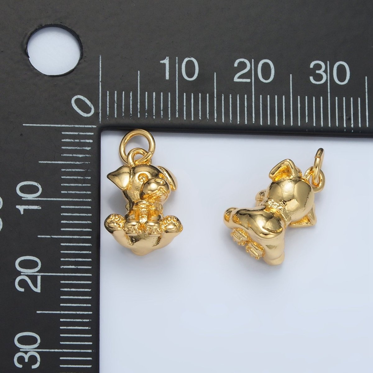 24K Gold Filled Multidimensional Labrador Dog Pet Animal Charm | AG895