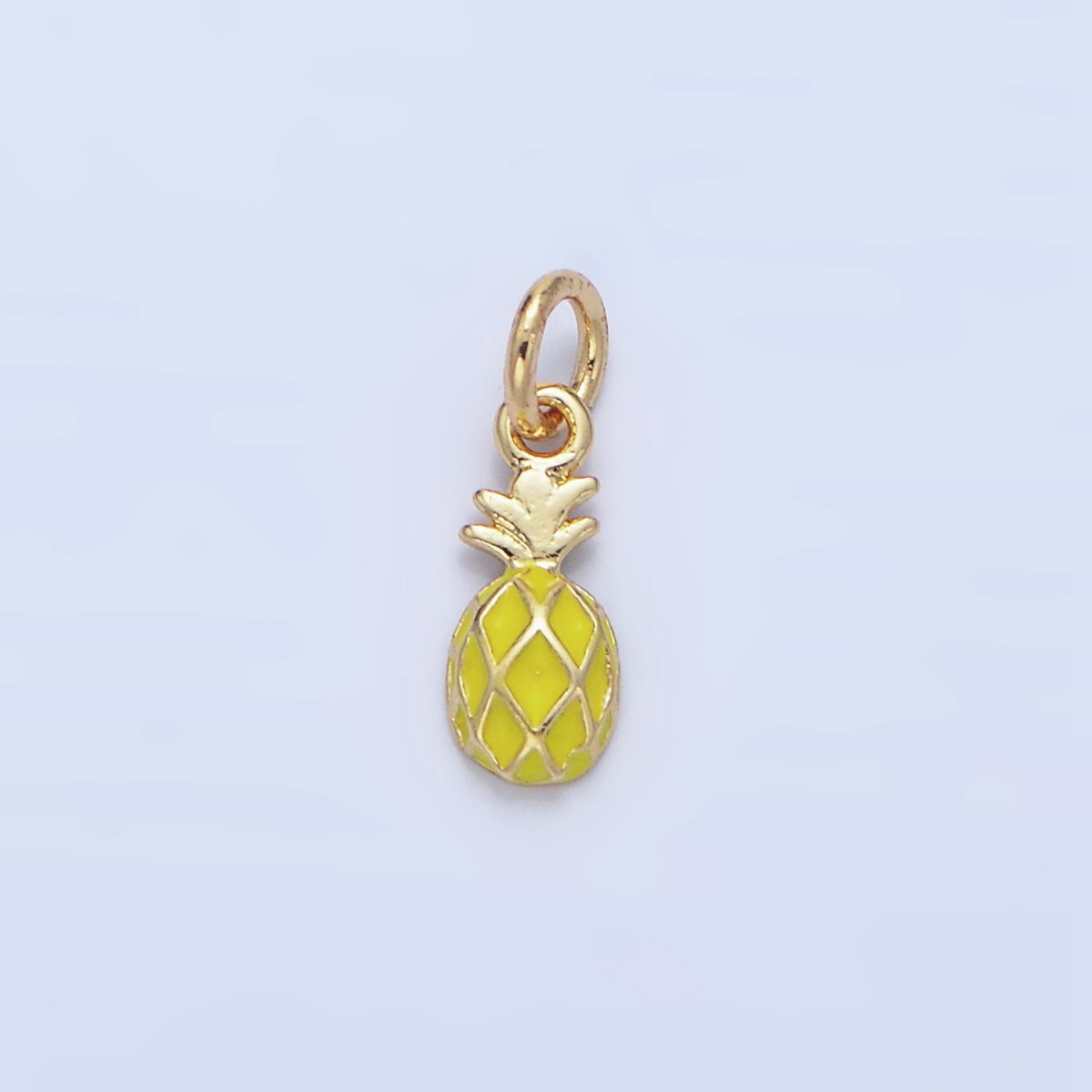 24K Gold Filled Mini Yellow Pineapple Fruit Enamel Charm | X831