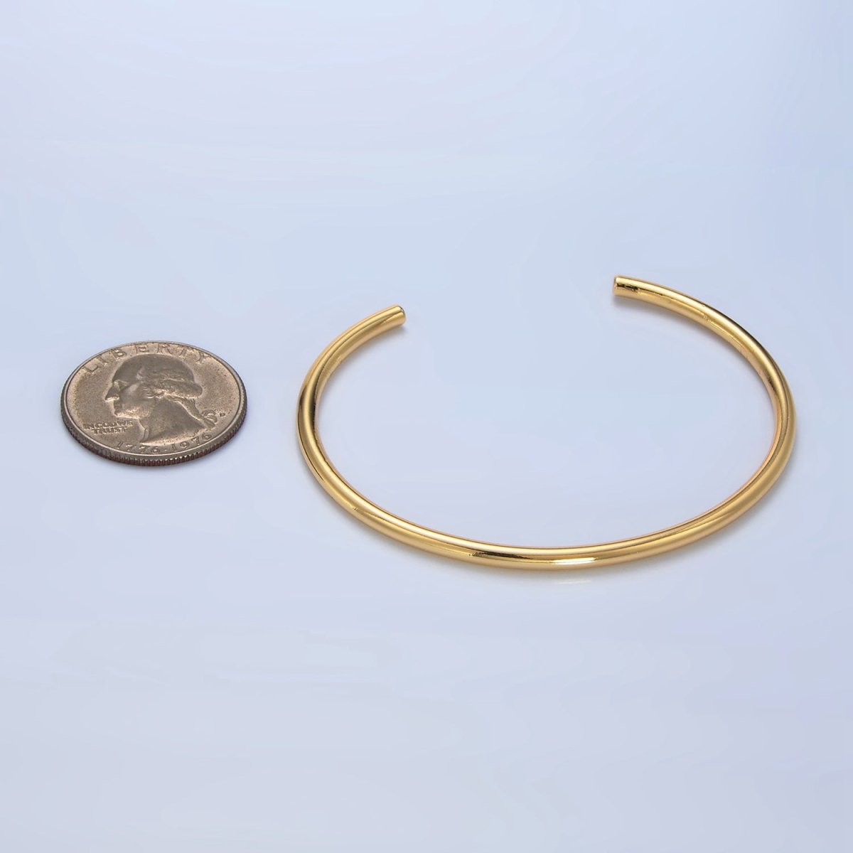 24K Gold Filled Minimalist Band Cuff Bangle Bracelet | WA-2632