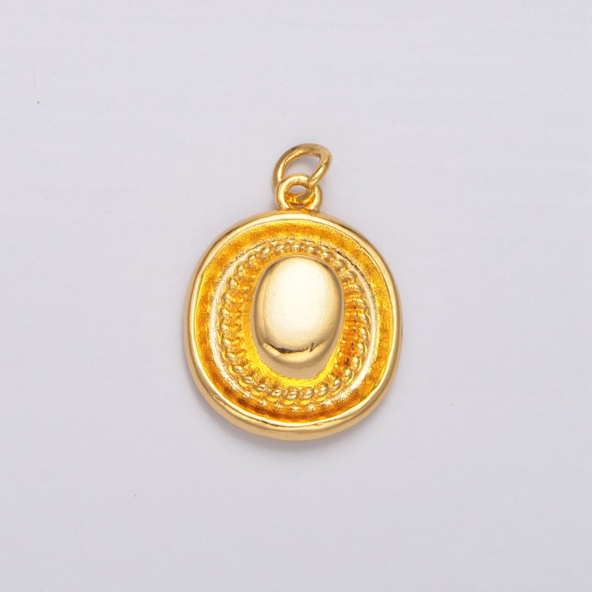 24K Gold Filled Minimalist Cowboy Hat Multidimensional 3D Charm | W098