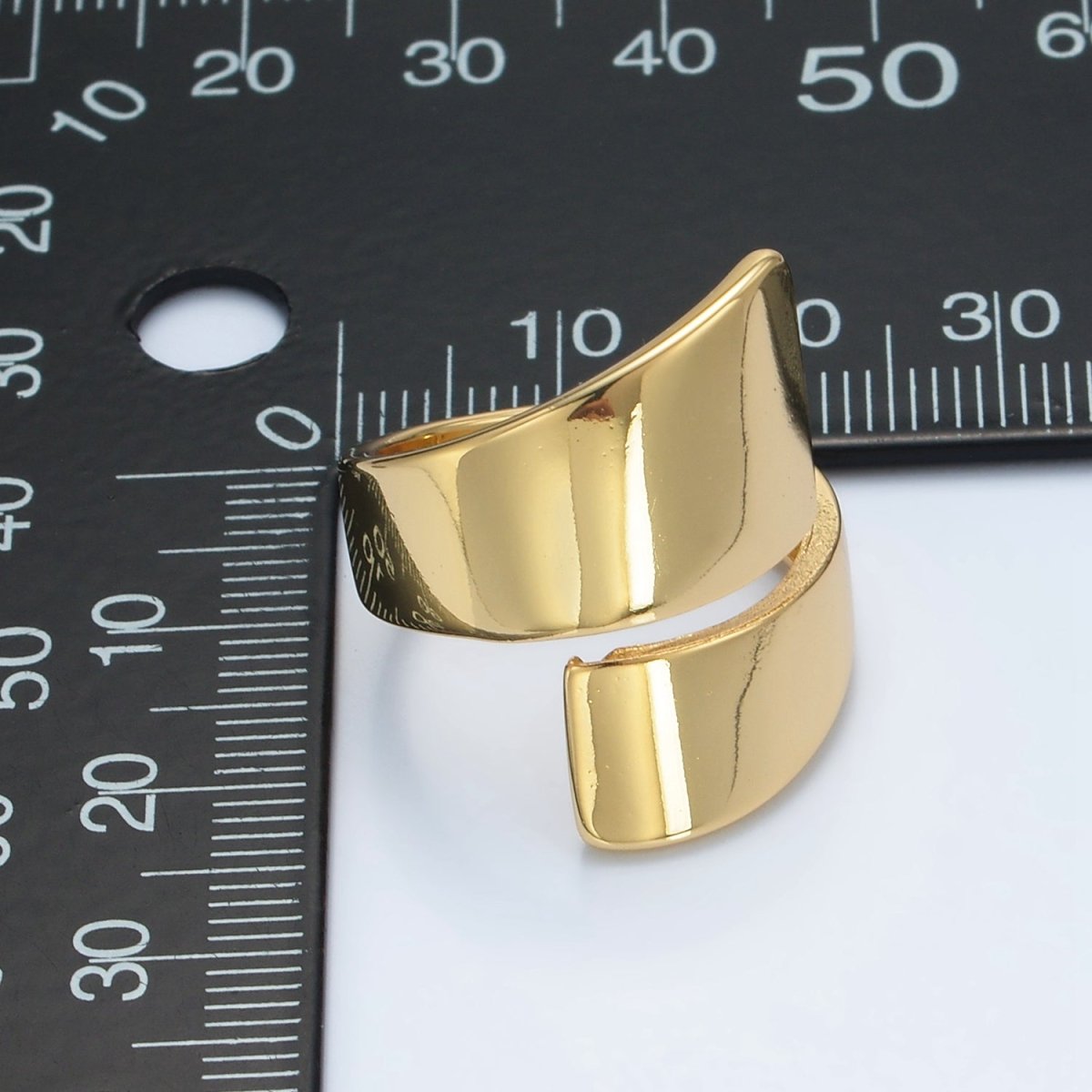 24K Gold Filled Minimalist Double Band Signet Wrap Ring | O1404