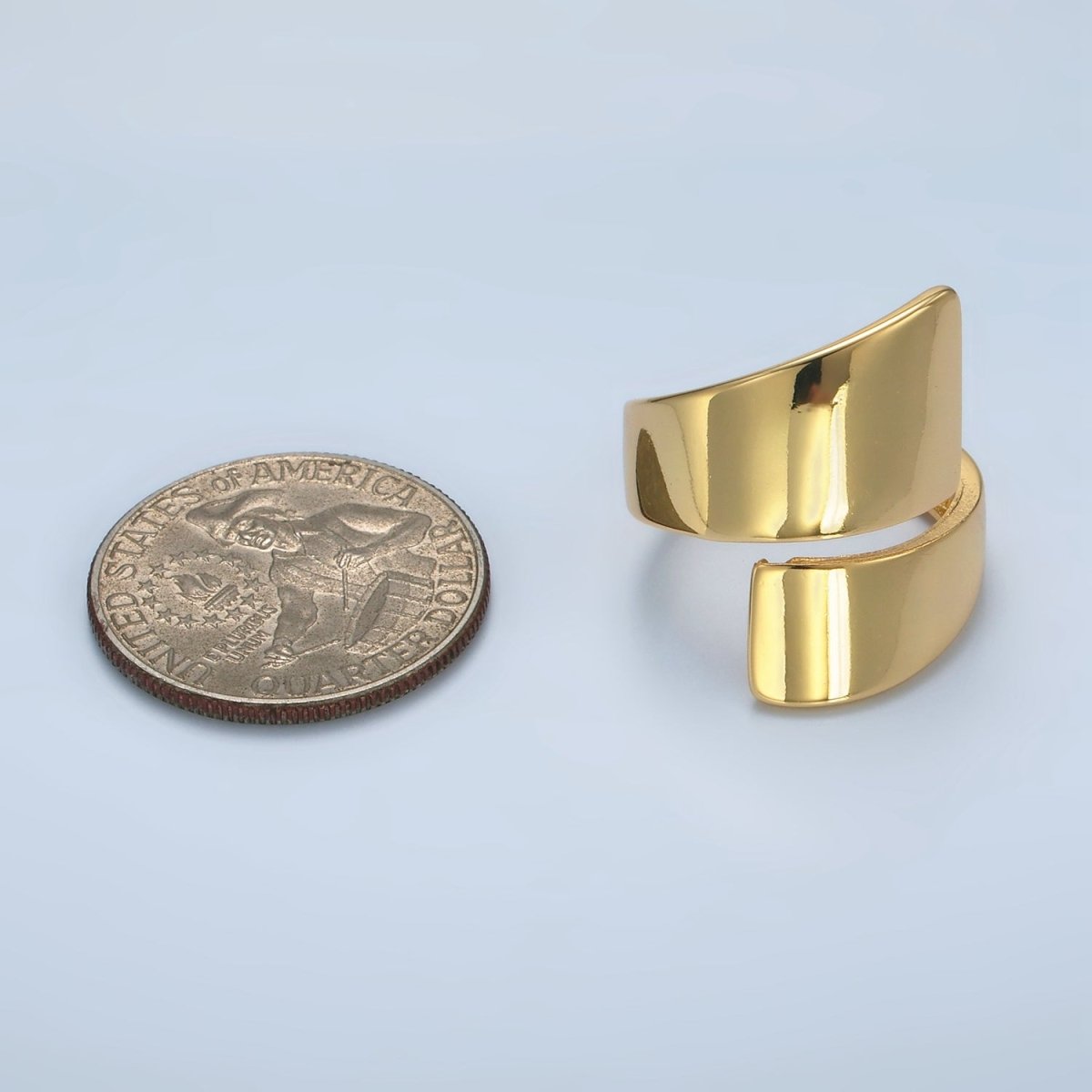 24K Gold Filled Minimalist Double Band Signet Wrap Ring | O1404