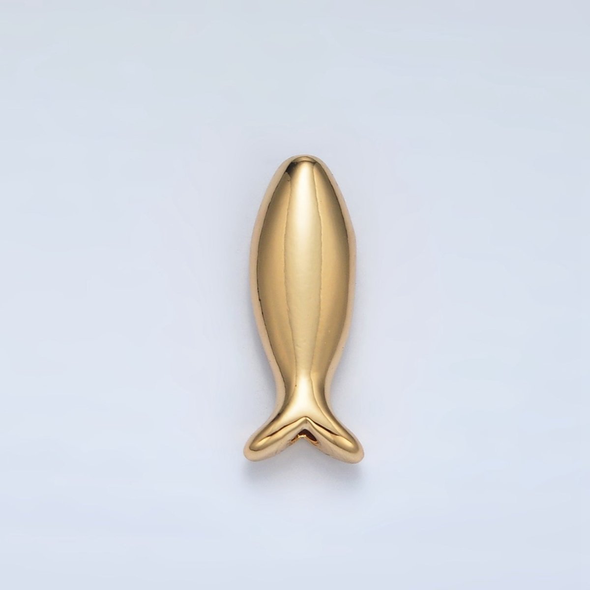 24K Gold Filled Minimalist Fish Silhouette Bead | B894