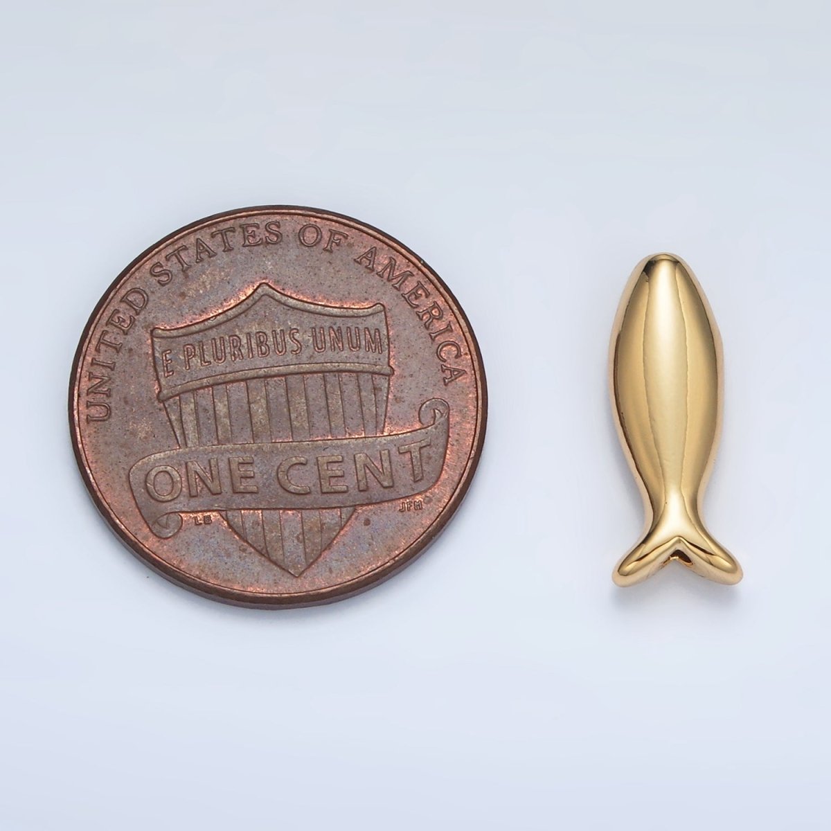 24K Gold Filled Minimalist Fish Silhouette Bead | B894