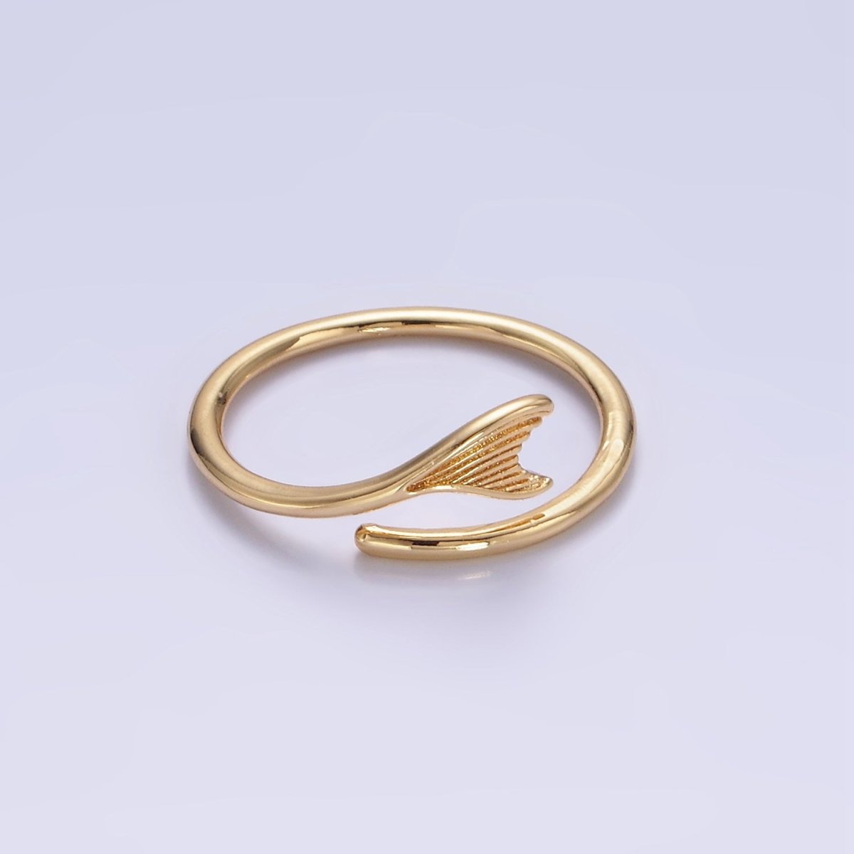 24K Gold Filled Minimalist Fish Tail Ring | O1262