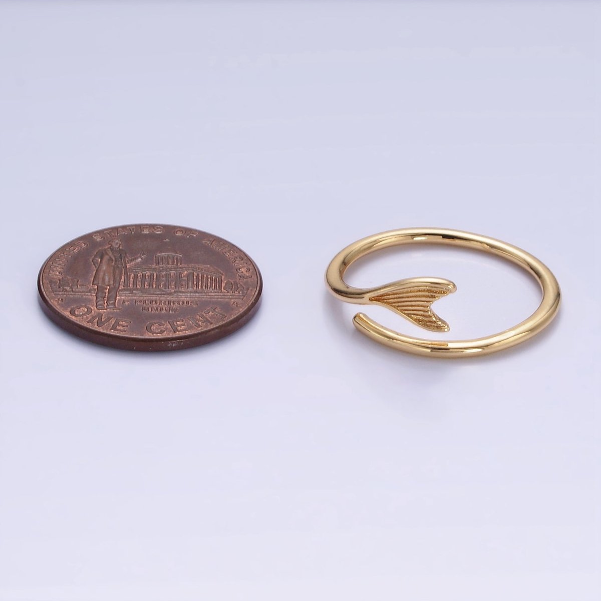 24K Gold Filled Minimalist Fish Tail Ring | O1262