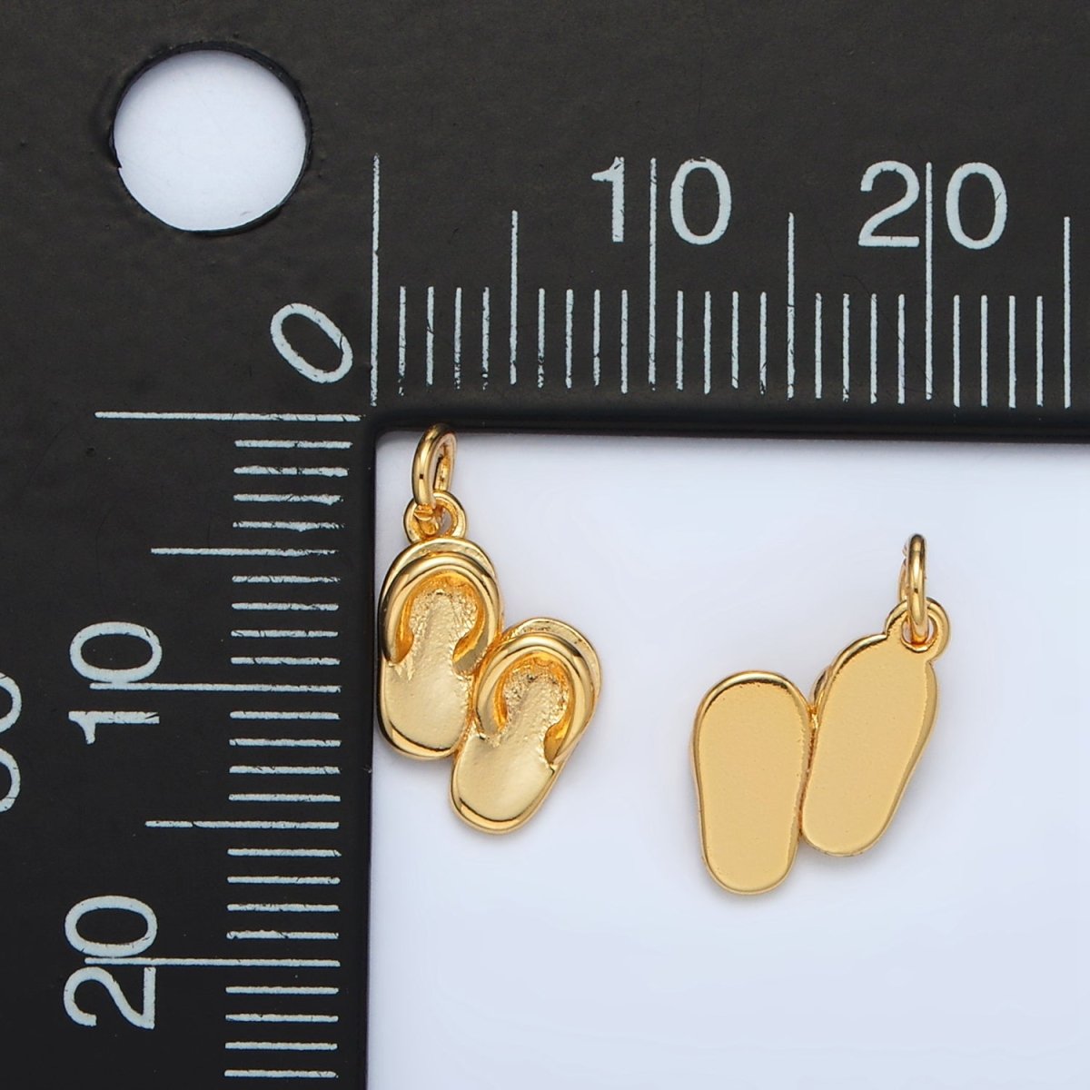 24K Gold Filled Minimalist Flip Flop Sandals Charm | AC-153