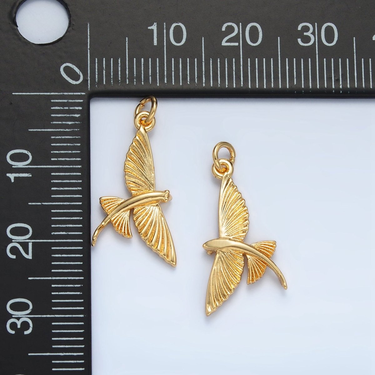 24K Gold Filled Minimalist Flying Fish Pet Charm | AC130