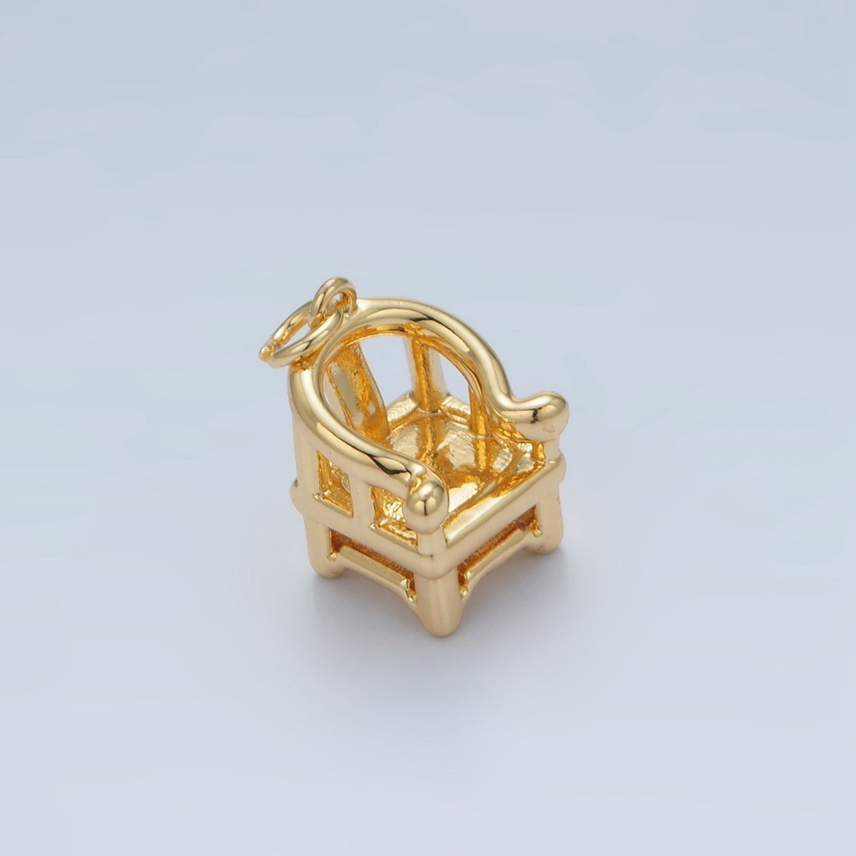 24k Gold Filled Multidimensional Minimalist Furniture Sitting Chair Charm | X-588