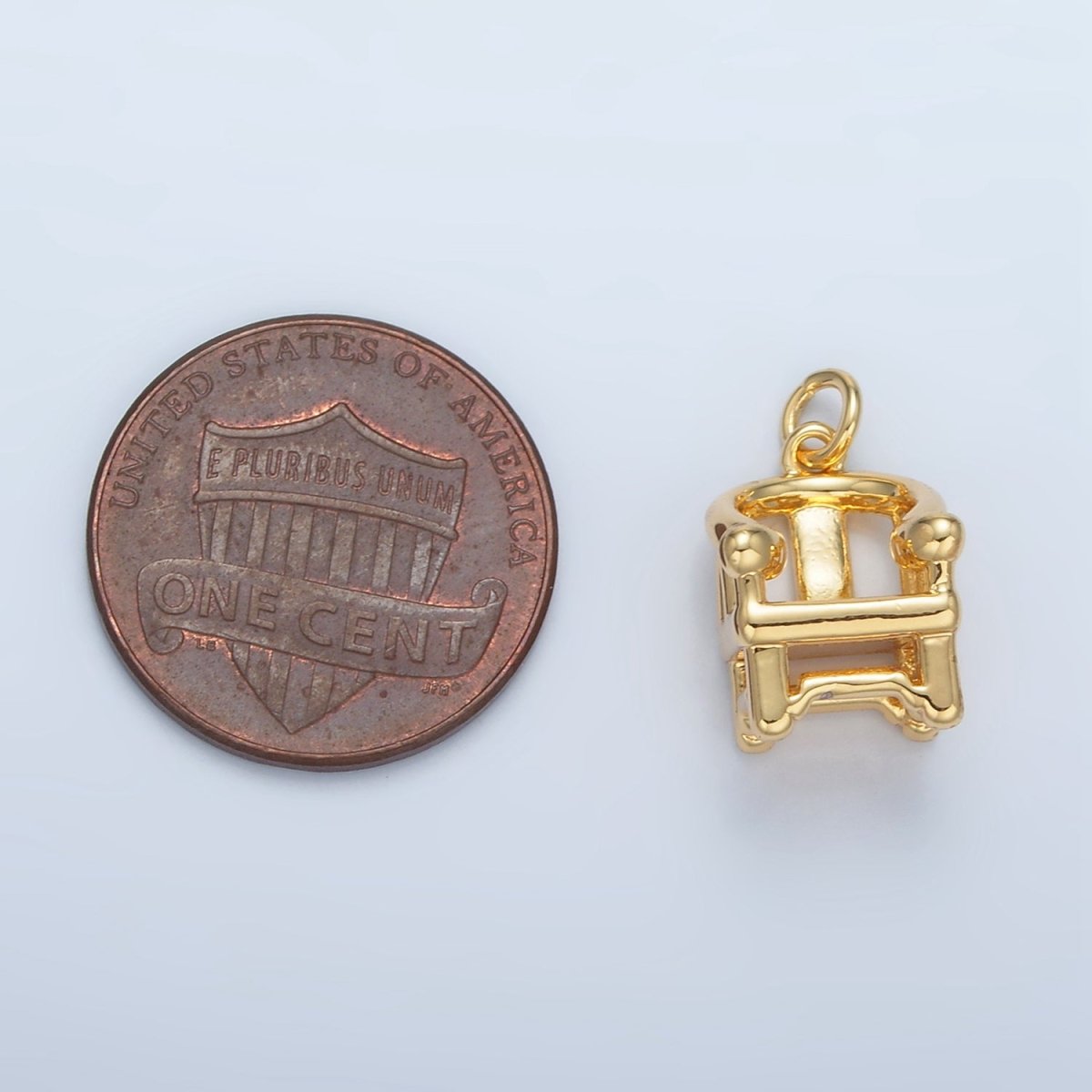 24k Gold Filled Multidimensional Minimalist Furniture Sitting Chair Charm | X-588