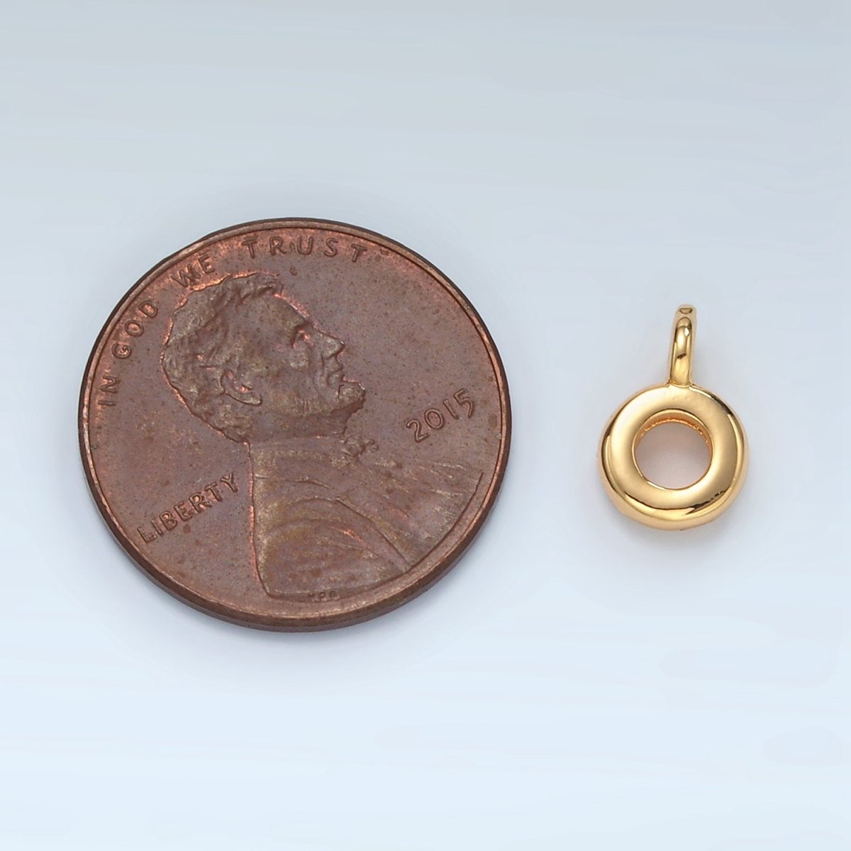 24K Gold Filled Minimalist Mini Round Charm Findings | L073