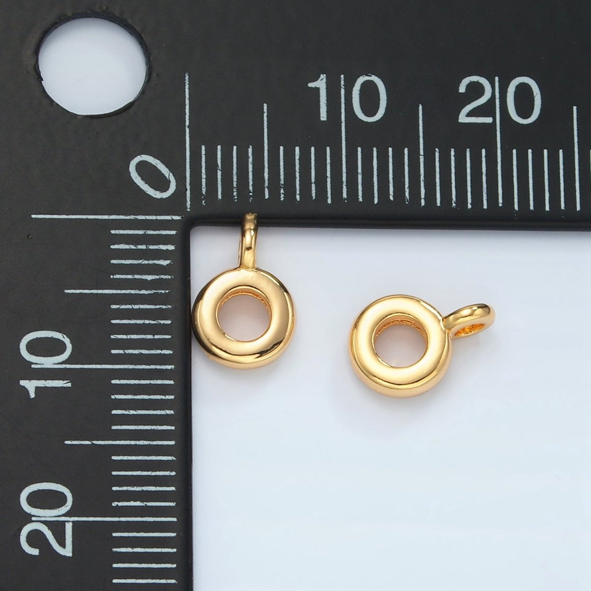 24K Gold Filled Minimalist Mini Round Charm Findings | L073