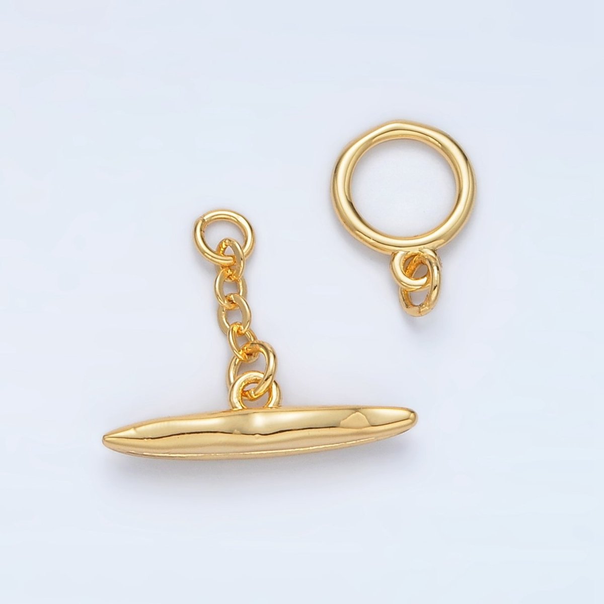 24K Gold Filled Minimalist Molten Toggle Clasps Closure Set |