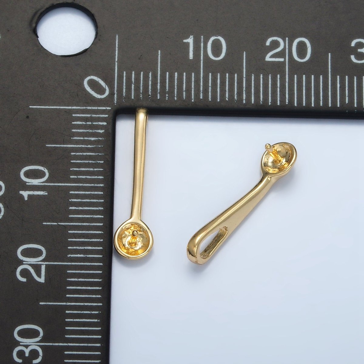 24K Gold Filled Minimalist Needle Drill Drop Bail Findings | Z571