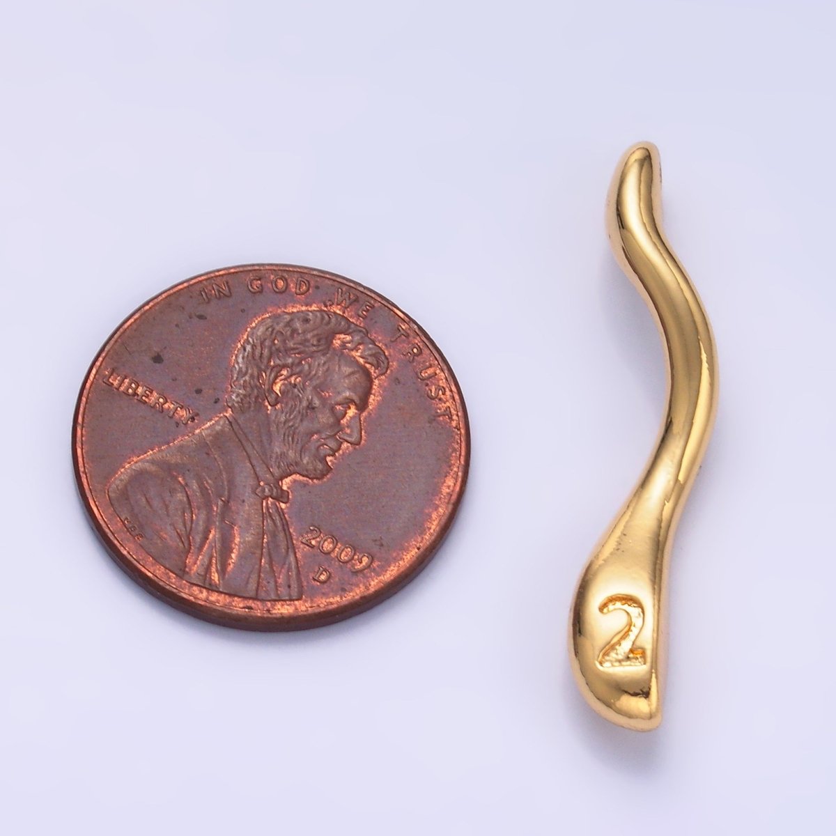 24K Gold Filled Molten Drip Twirl Mixed Metal Charm Set | C875