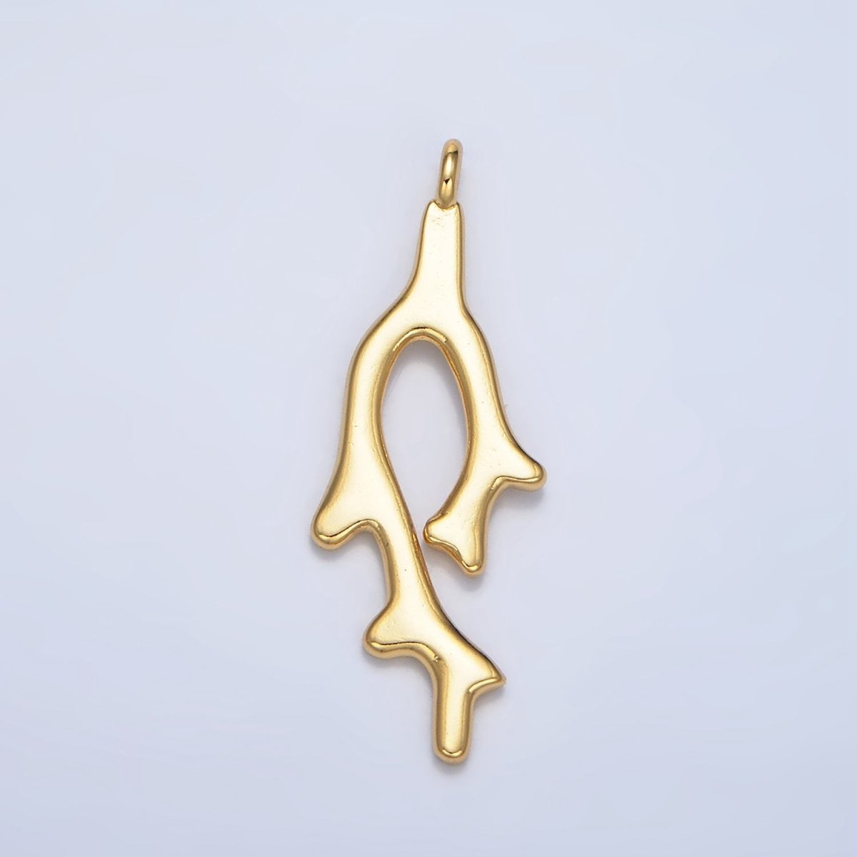 24K Gold Filled Molten Flame Geometric Minimalist Pendant | X897