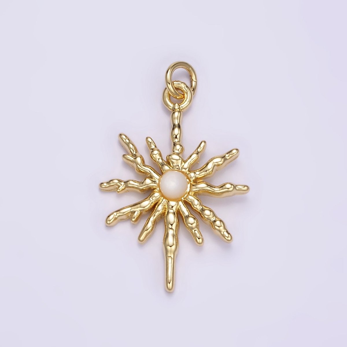 24K Gold Filled Moonstone Celestial Molten Sun Charm | M129