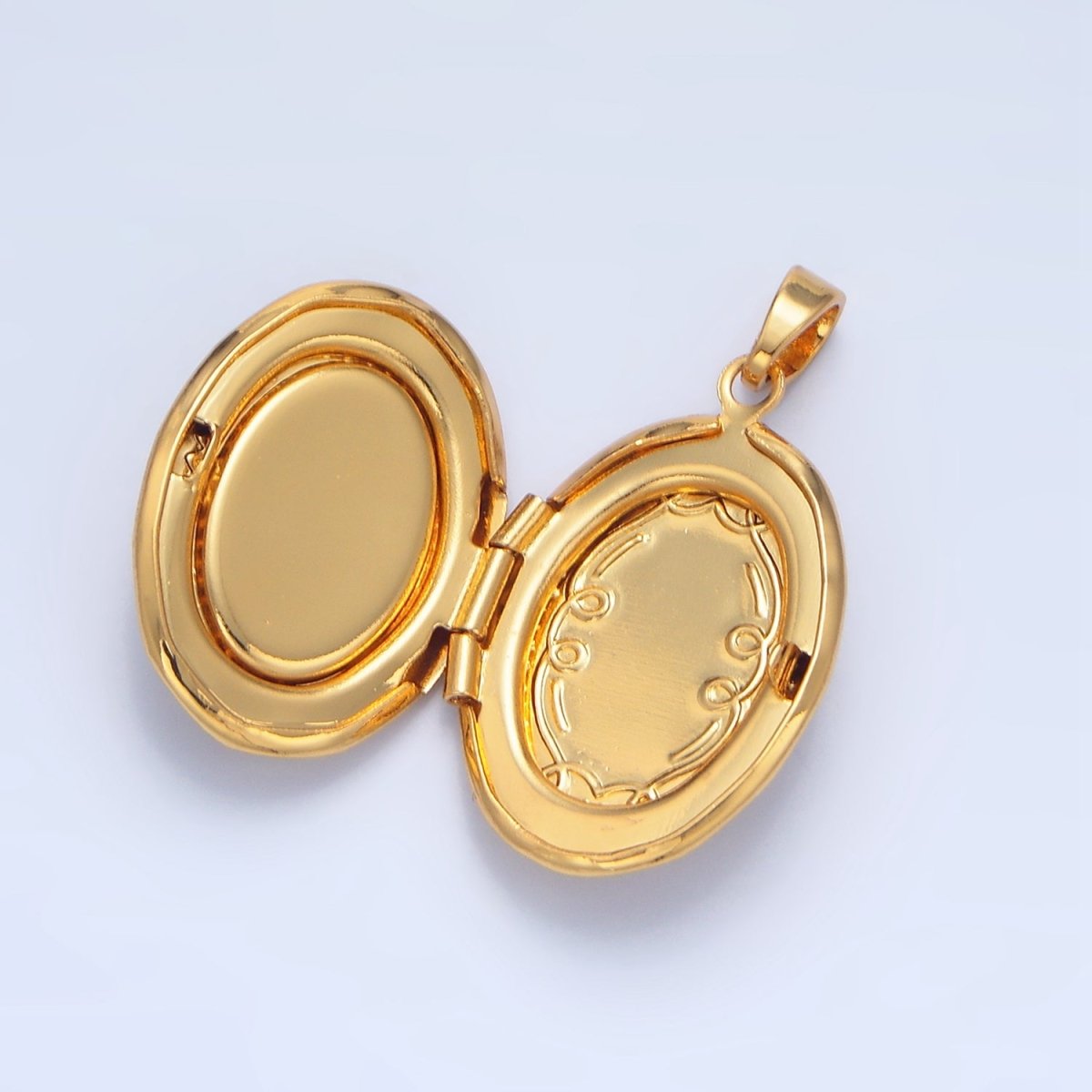 24K Gold Filled Mother Mary Pearl Engraved Locket Pendant | AA795