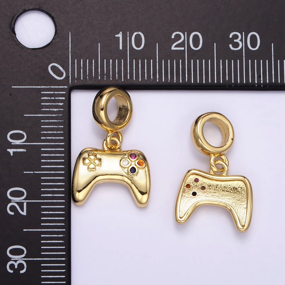 24K Gold Filled Multicolor CZ Game Console Controller Rhondelle Bail Pendant | M121