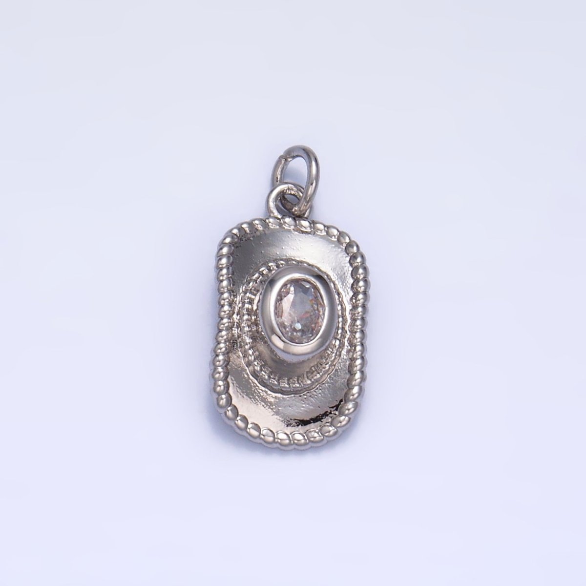 24K Gold Filled Multidimensional 3D Clear CZ Cowboy Hat Charm in Gold & Silver | W367