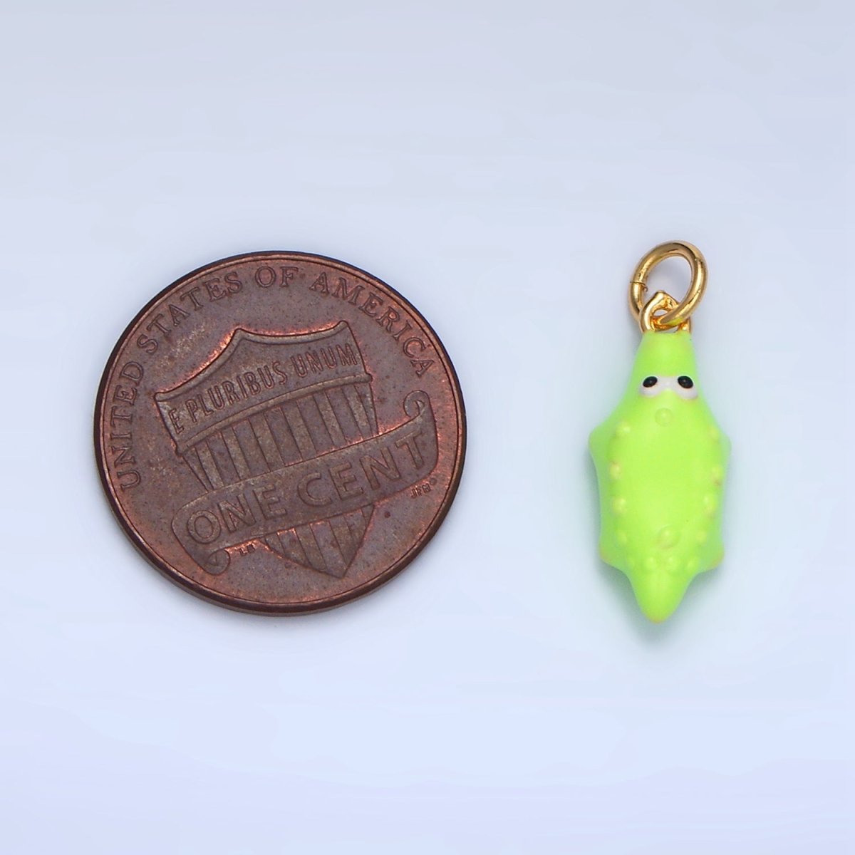 24K Gold Filled Green Enamel Crocodile Alligator Animal Charm | X308
