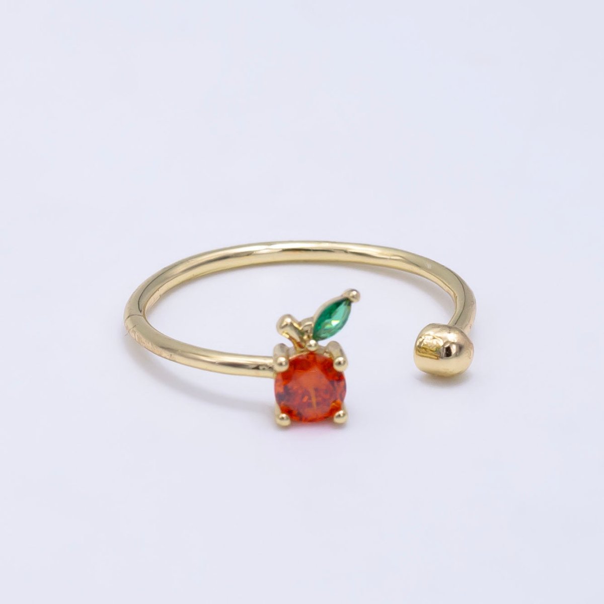 24K Gold Filled Orange Fruit CZ Open Ring | O1416