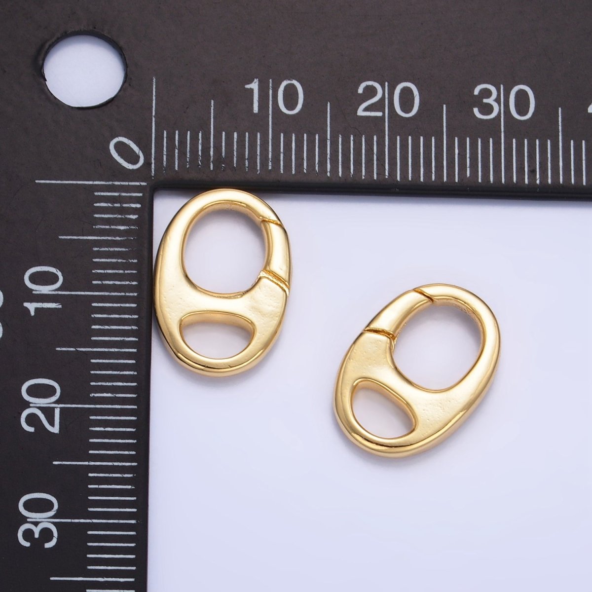 24K Gold Filled Oval Soda Tab Push Gate Minimalist Finding | Z1002
