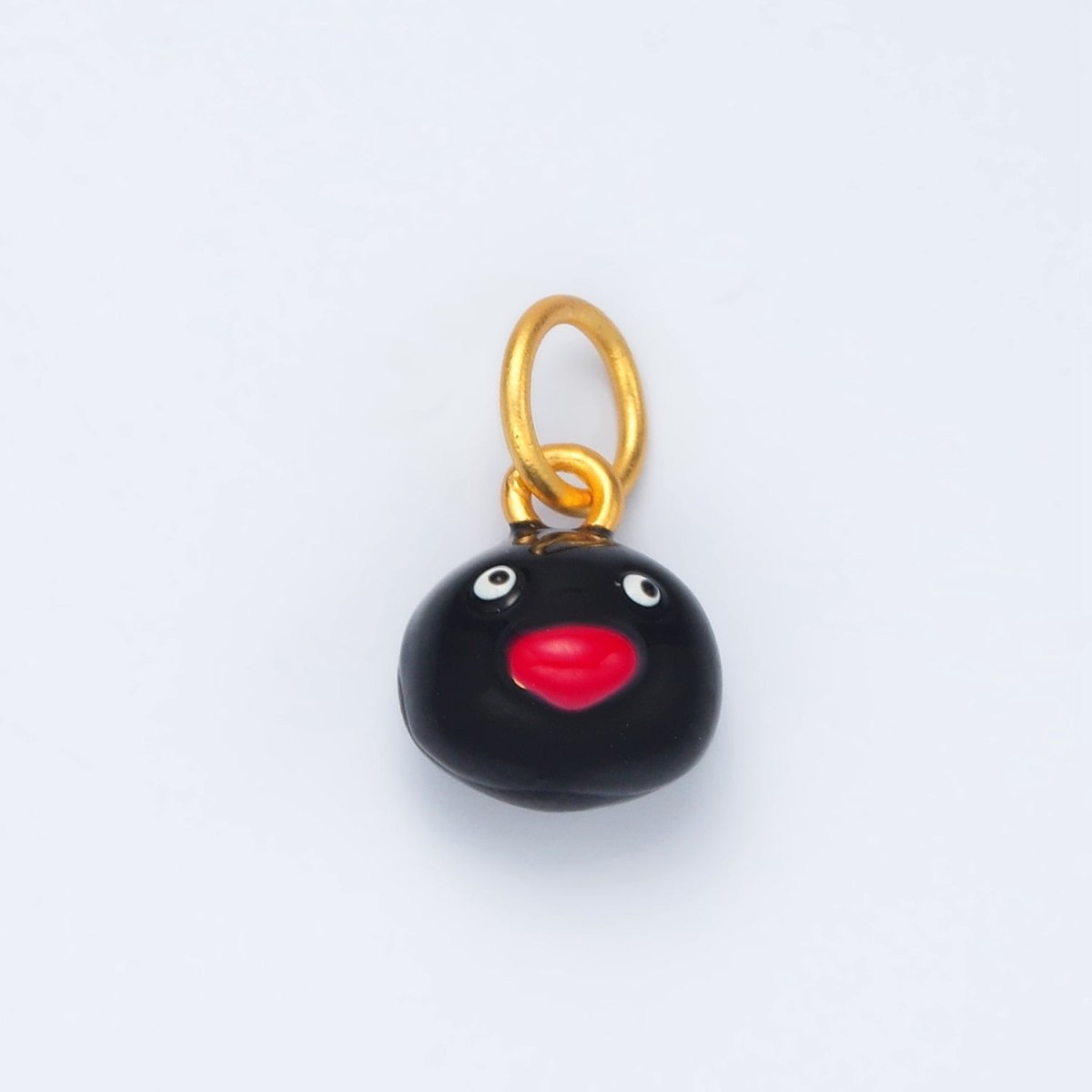 24K Gold Filled Penguin Head Animal Enamel Mini Charm | AG921