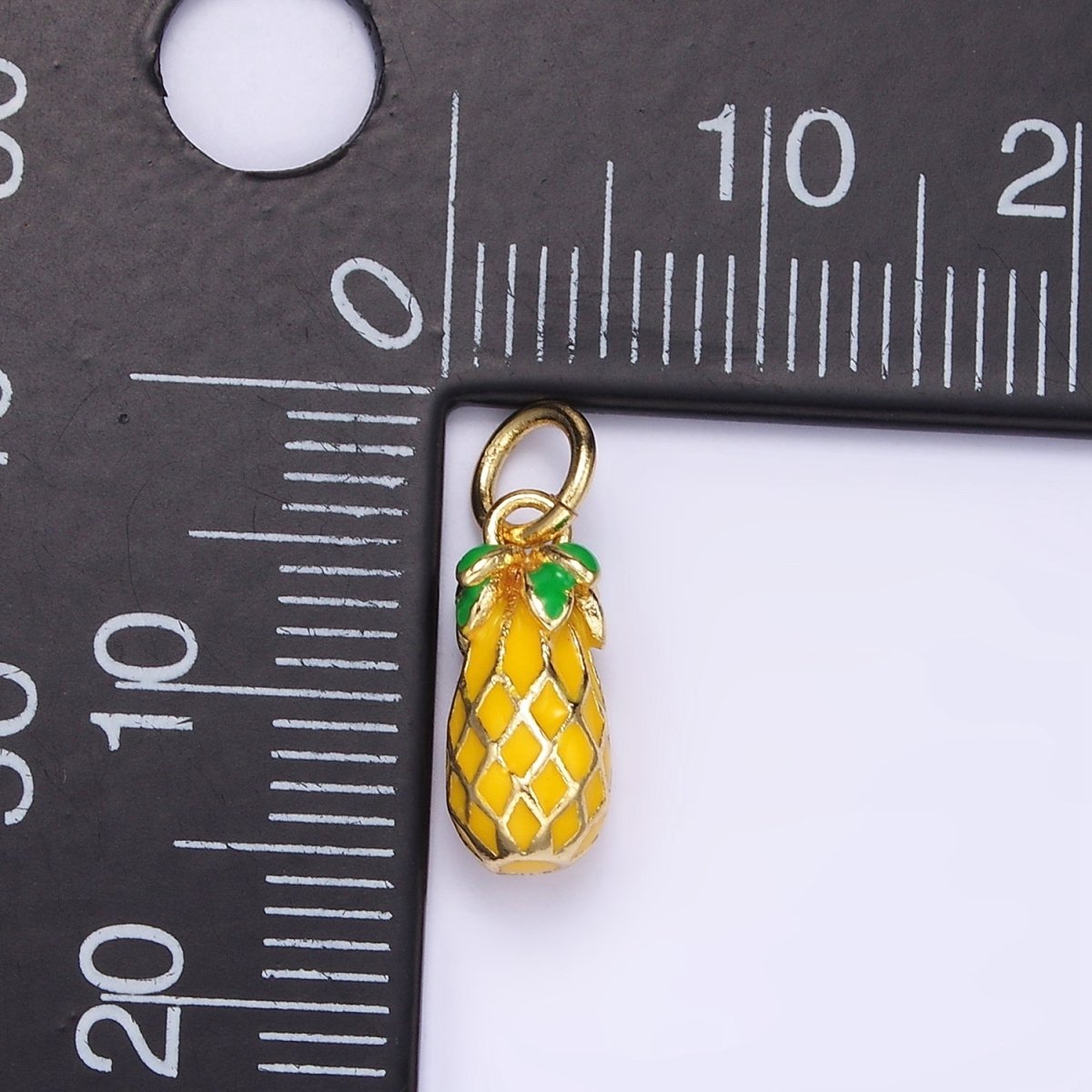 24K Gold Filled Pineapple Fruit Enamel Charm | C743