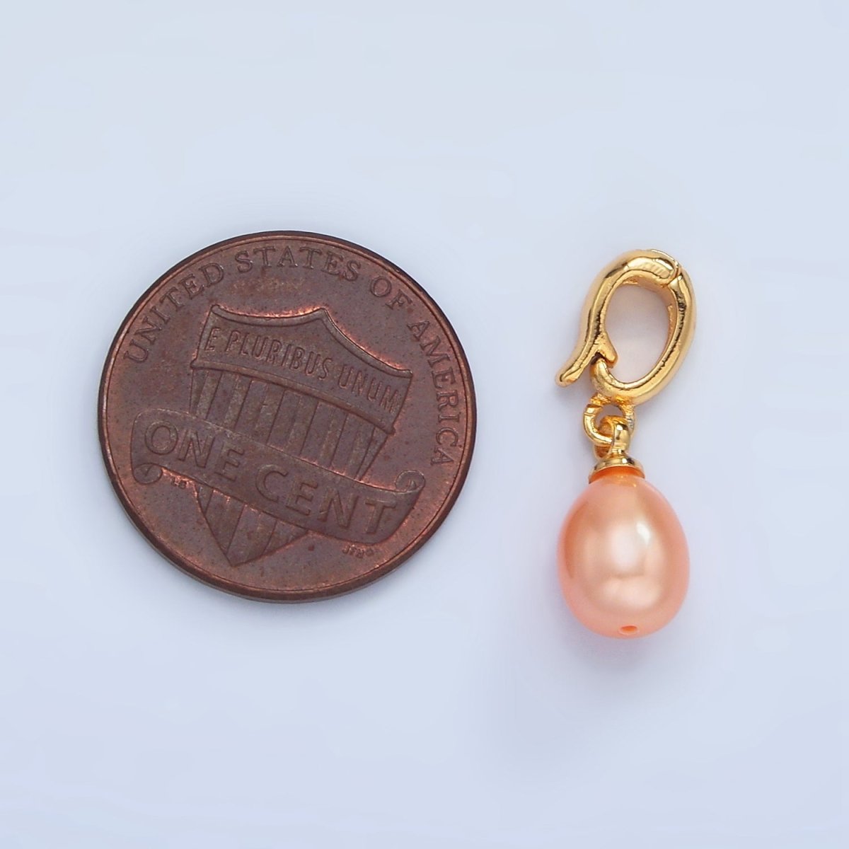 24K Gold Filled Pink, White Freshwater Pearl Snap Latch Bail Pendant | P1900 P1901