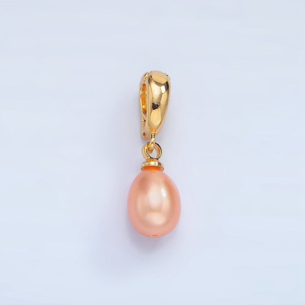 24K Gold Filled Pink, White Freshwater Pearl Snap Latch Bail Pendant | P1900 P1901