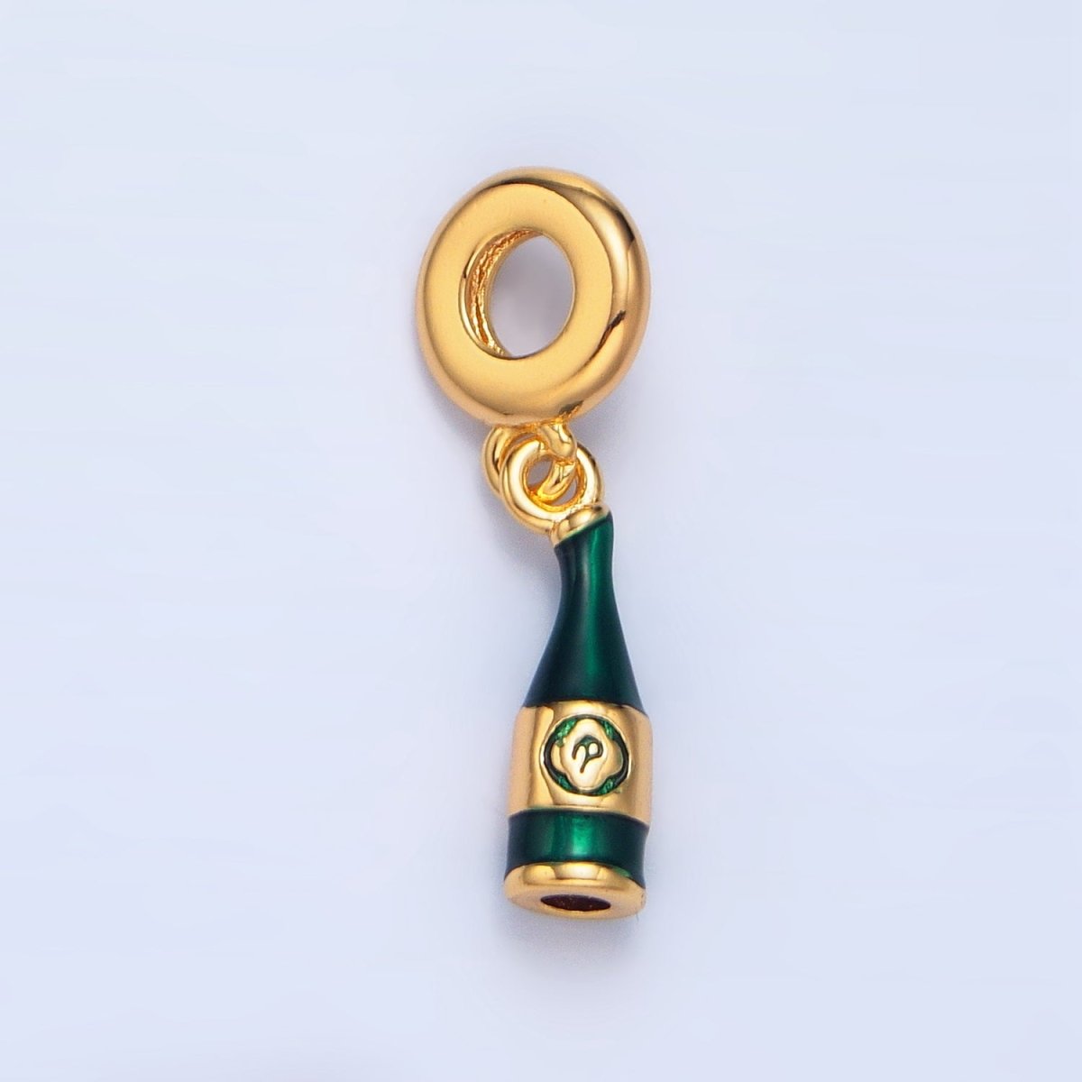 24K Gold Filled Pinot Noir Wine Alcohol Drink Enamel Rhondelle Bail Drop Pendant | X742