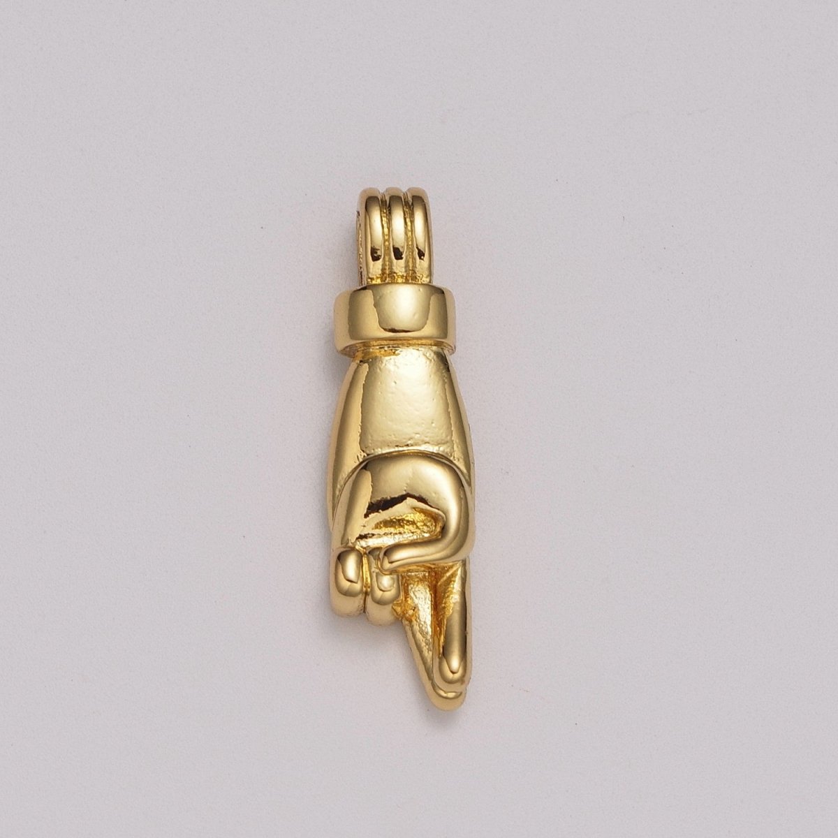 24K Gold Filled Point Hand Gesture Minimalist Multidimensional Pendant | AA989