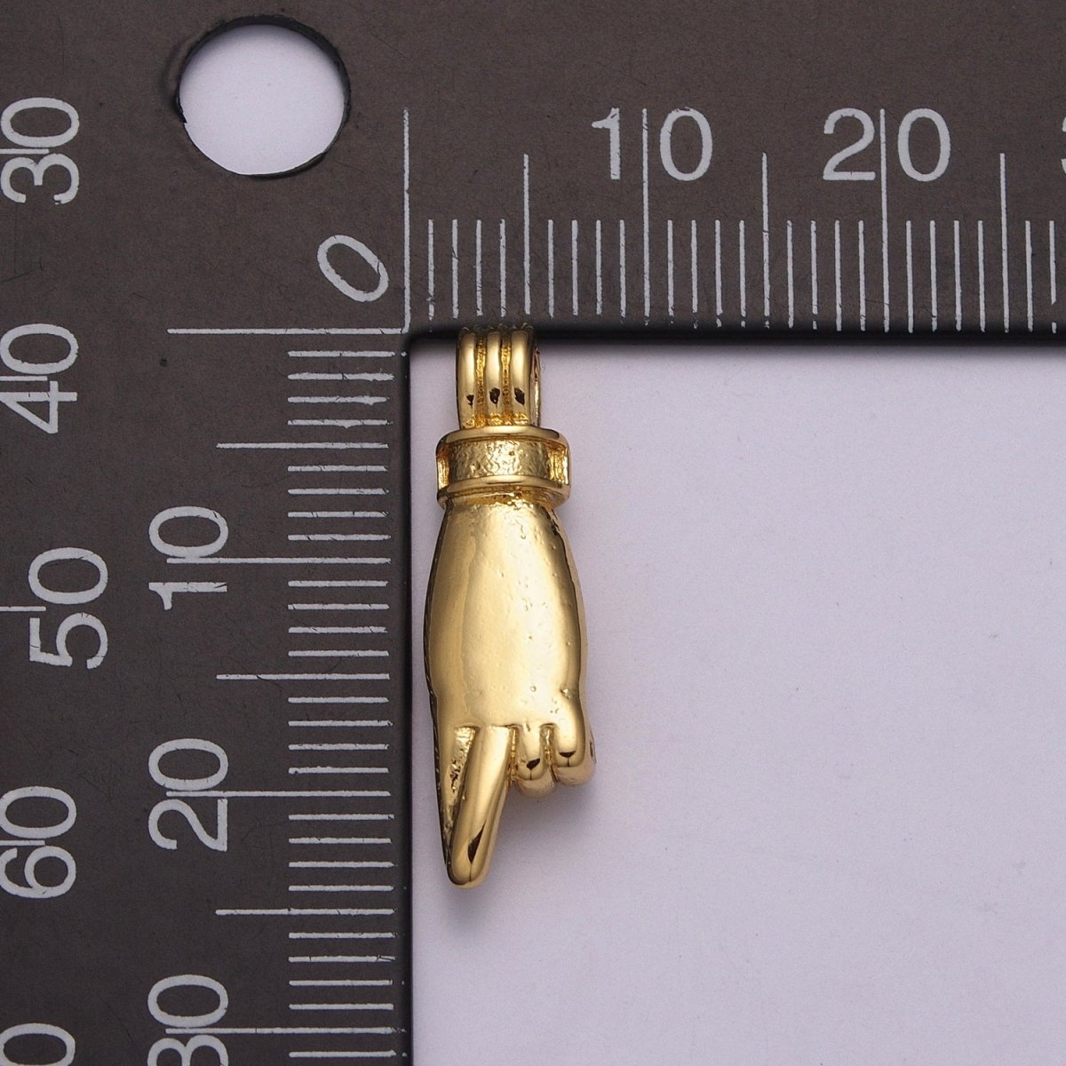 24K Gold Filled Point Hand Gesture Minimalist Multidimensional Pendant | AA989