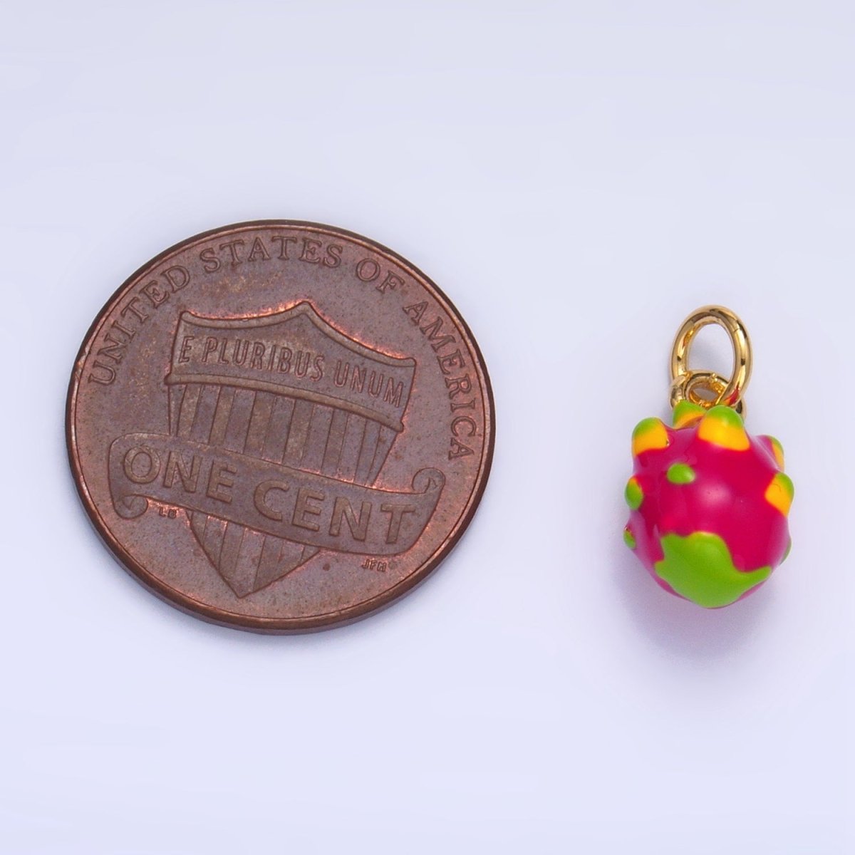 24K Gold Filled Pomegranate Fruit Enamel Charm | W004