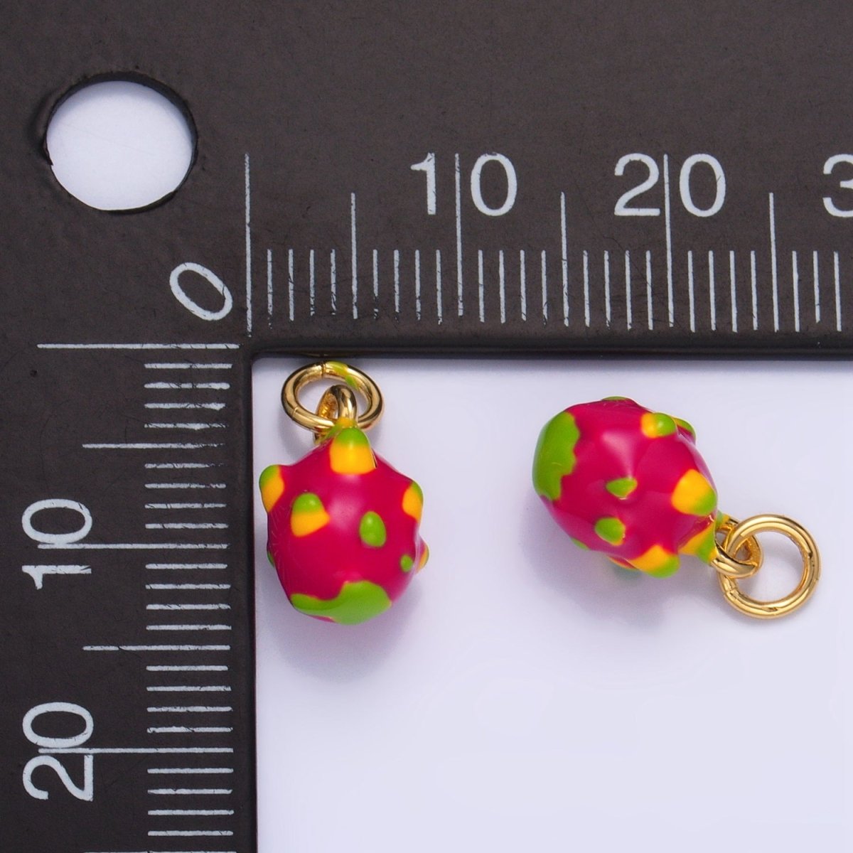24K Gold Filled Pomegranate Fruit Enamel Charm | W004