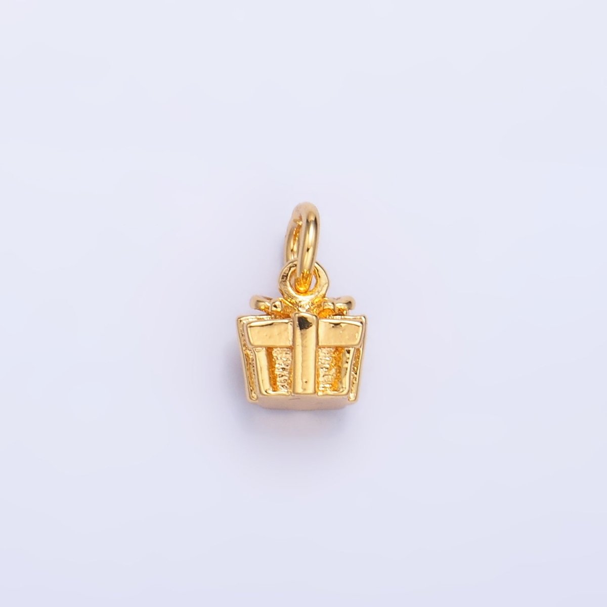 24K Gold Filled Present Gift Box 3D Multidimensional Charm in Gold & Silver | W799