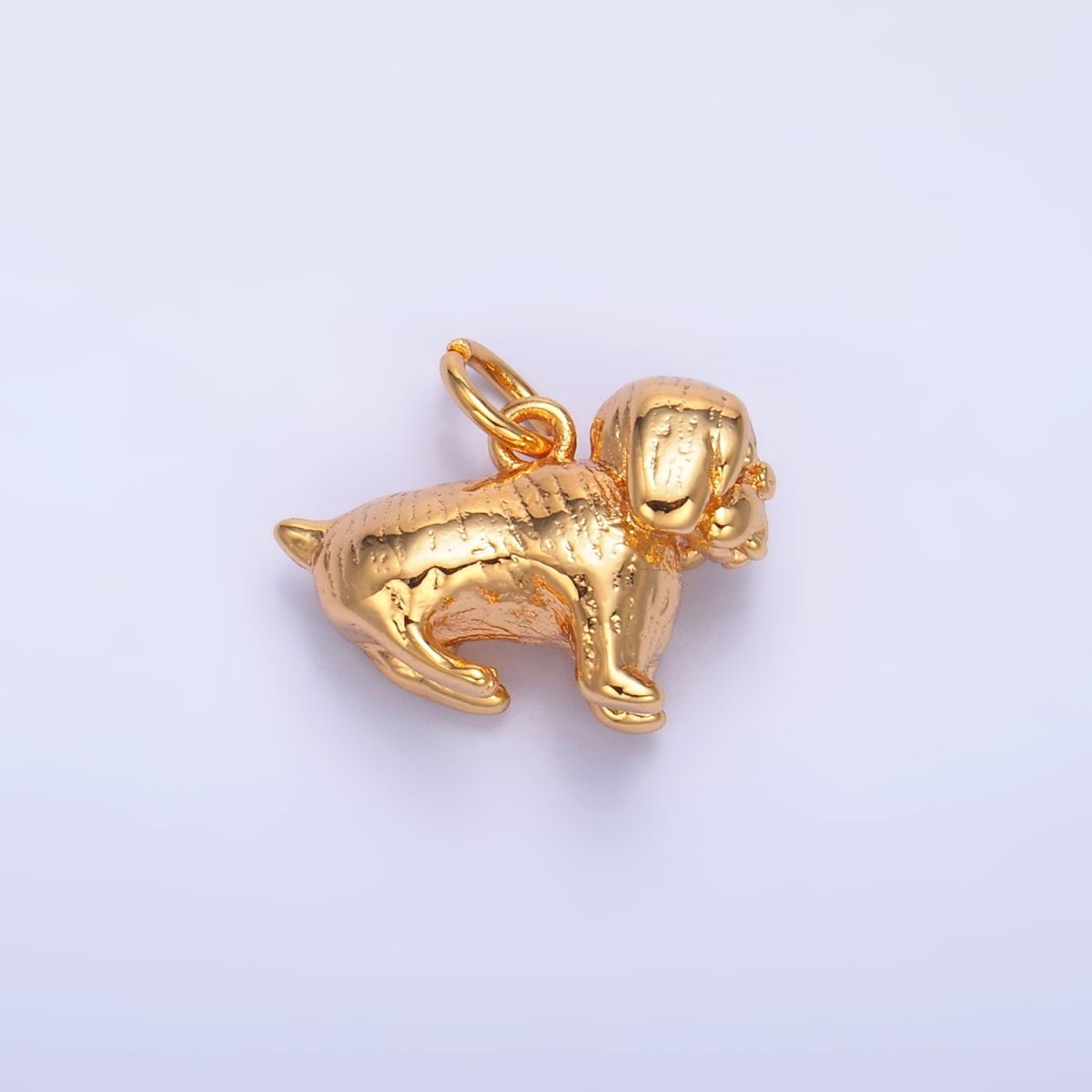 24K Gold Filled Pug Pit Bull Pet Dog 3D Multidimensional Charm | W390