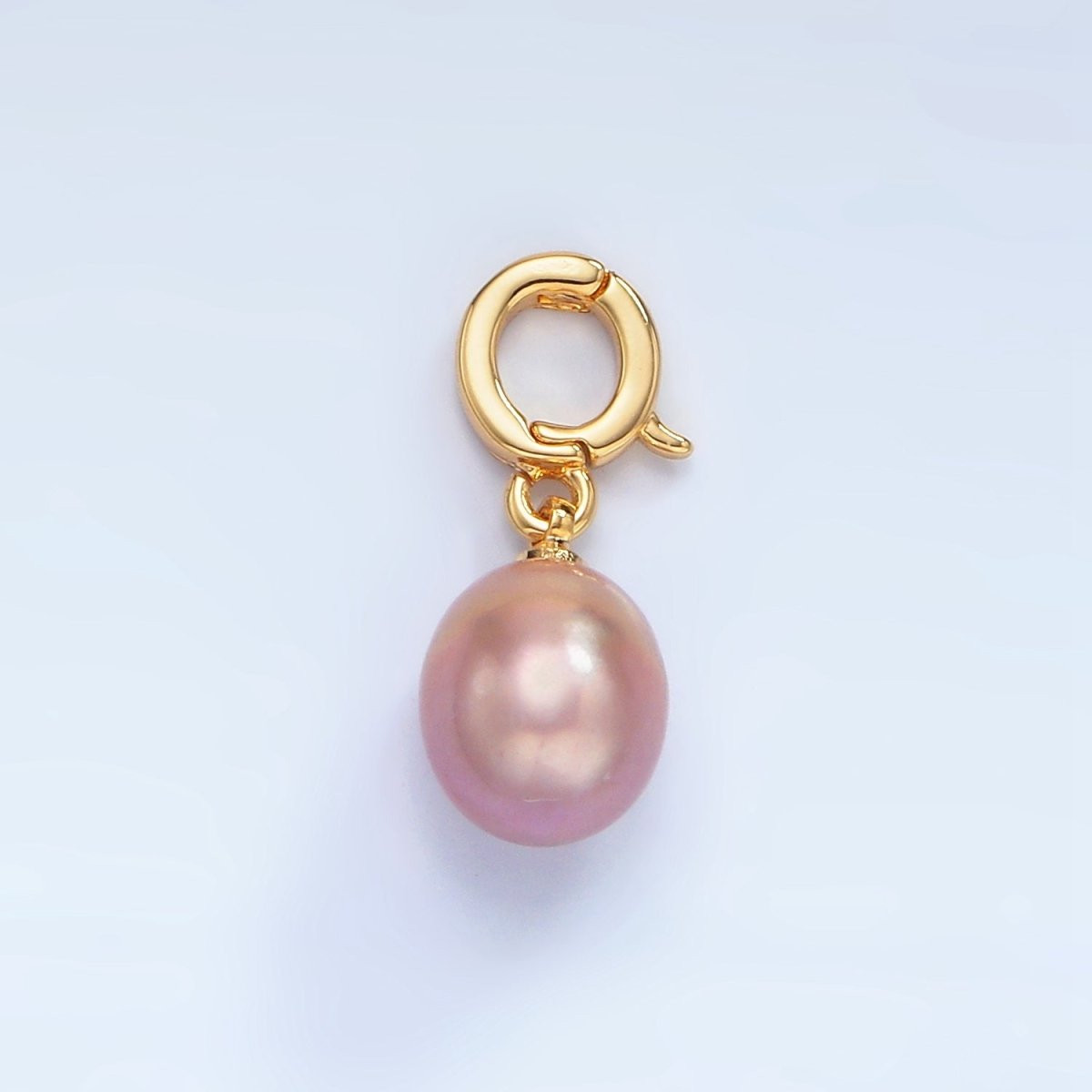 24K Gold Filled Purple Freshwater Snap Latch Bail Drop Pendant | P1875