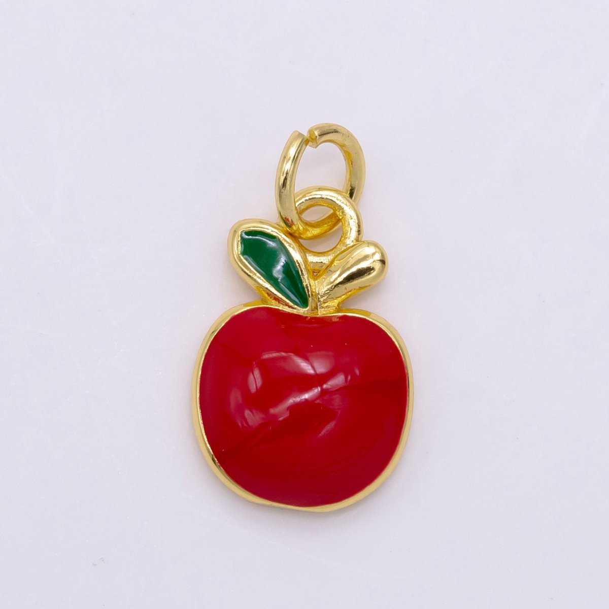 24K Gold Filled Red Apple Fruit Charm D-928